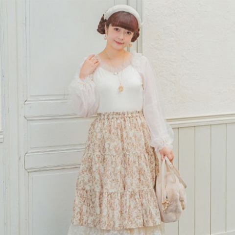 レディース　袖シアーフリルプルオーバー(青木美沙子)