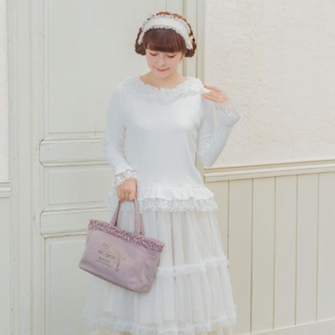 レディース　レースフリルプルオーバー(青木美沙子)