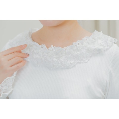 レディース　レースフリルプルオーバー(青木美沙子)