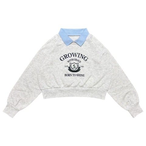 レディース　襟付きロゴ刺繍プルオーバー（ERIKA）