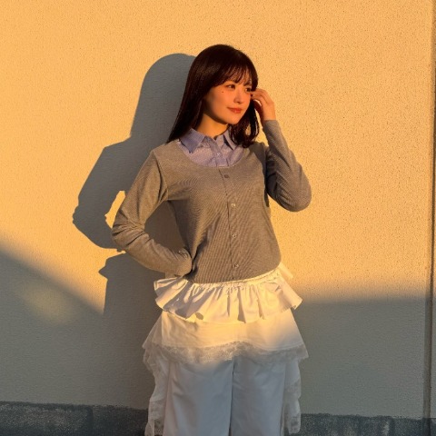 レディース　シャツ襟レイヤードプルオーバー（桃華姉妹）