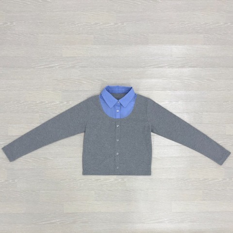 レディース　シャツ襟レイヤードプルオーバー（桃華姉妹）