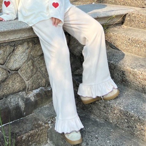 レディース　配色メローフリルパンツ（ayano）