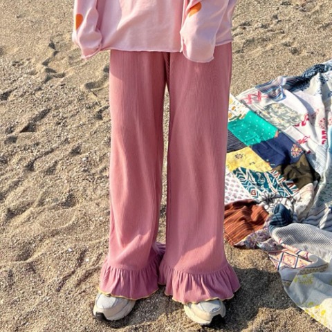 レディース　配色メローフリルパンツ（ayano）
