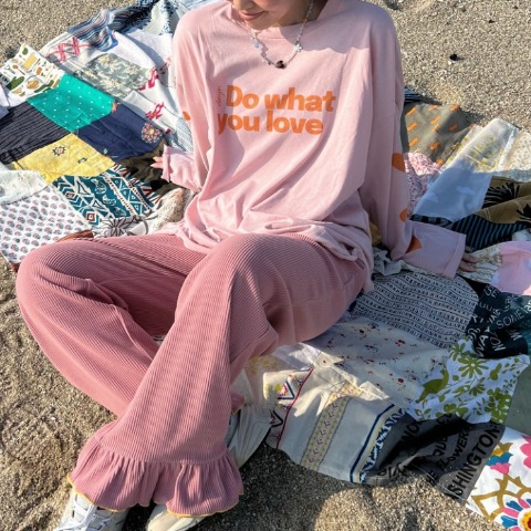 レディース　配色メローフリルパンツ（ayano）
