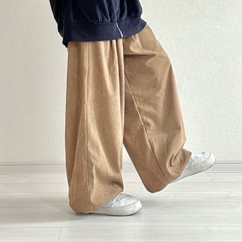 レディース　コーデュロイタックパンツ（おさる）