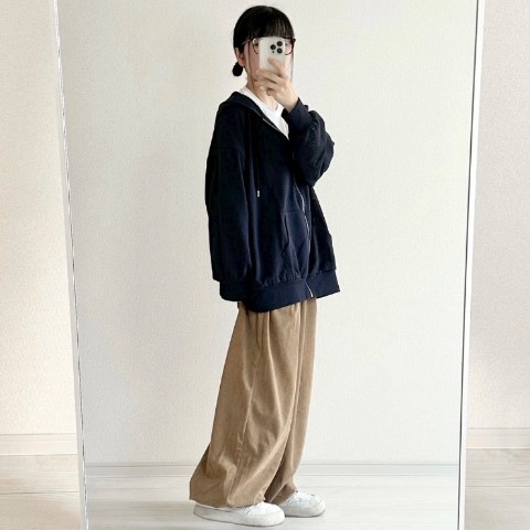 レディース　コーデュロイタックパンツ（おさる）
