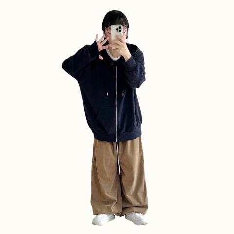 レディース　コーデュロイタックパンツ（おさる）