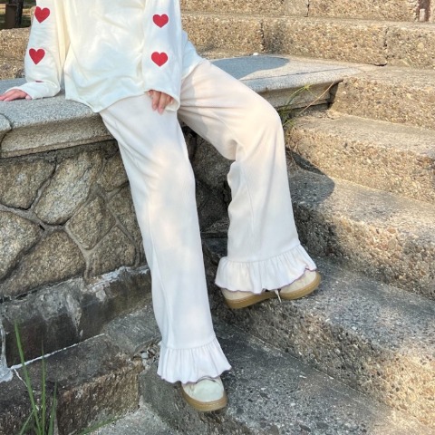 レディース　配色メローフリルパンツ（ayano）