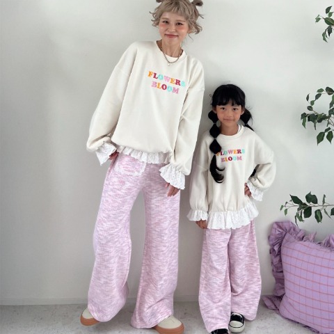 レディース　メランジ柄ワイドパンツ（ayano）