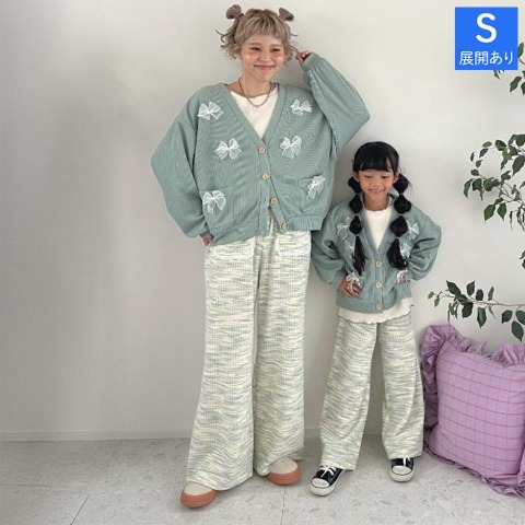 レディース　メランジ柄ワイドパンツ（ayano）