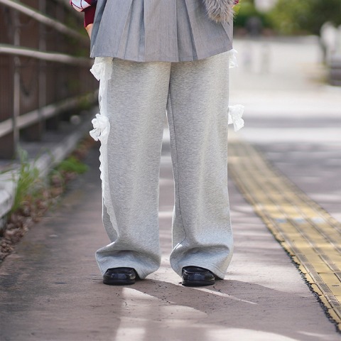 レディース　サイドレーススウェットパンツ（瞬間seju)