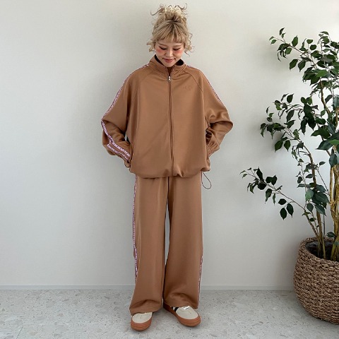 レディース　花柄サイドラインカラーパンツ（ayano）