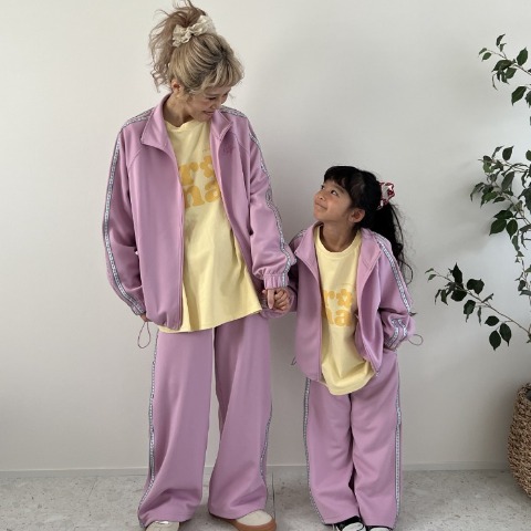 【高身長さん向け】レディース　花柄ラインカラーパンツ（ayano）