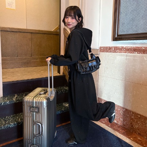 レディース　ラメダンボールボリュームスウェットパンツ（ハニカム）