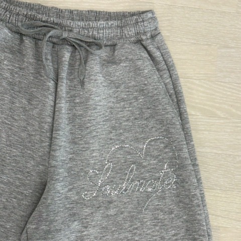 レディース　ラインストーンロゴスウェットパンツ（桃華姉妹）