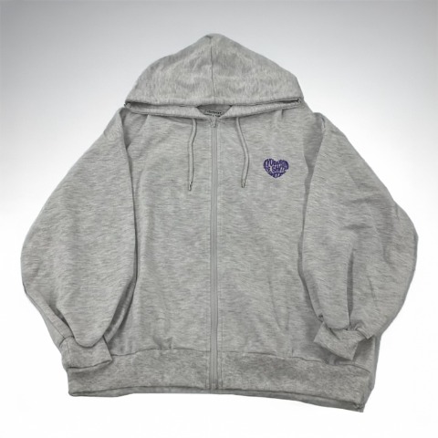 レディース　ハートロゴジップパーカ（きゅるりんってしてみて）