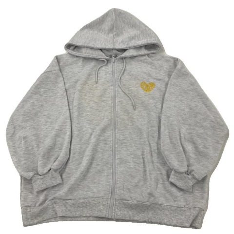レディース　ハートロゴジップパーカ（きゅるりんってしてみて）