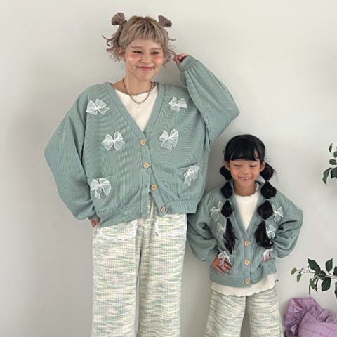 レディース　リブンモチーフカーディガン（ayano）