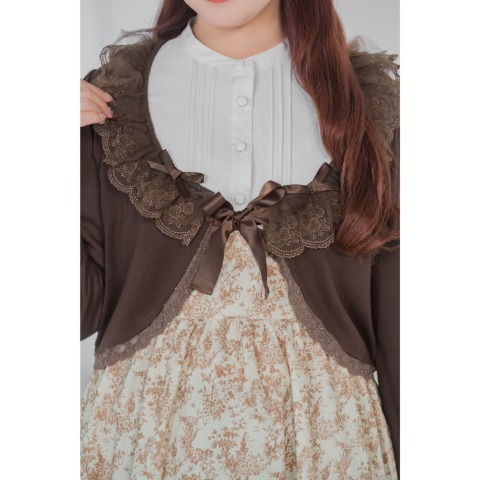 レディース　リボン使いカーディガン(青木美沙子)