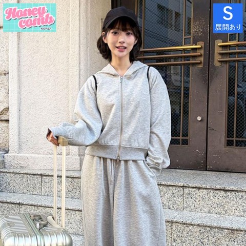 レディース　ラメダンボールジップパーカ（ハニカム）