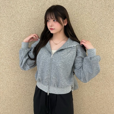 レディース　フードレースダンボールパーカ（桃華姉妹）