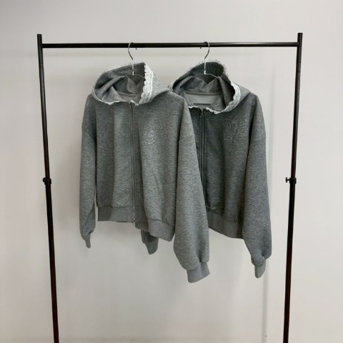 レディース　フードレースダンボールパーカ（桃華姉妹）