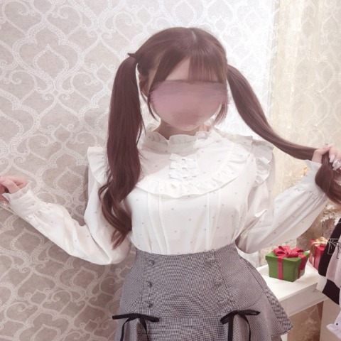 レディース　ヨークフリルハート柄ブラウス（もえにゃ）