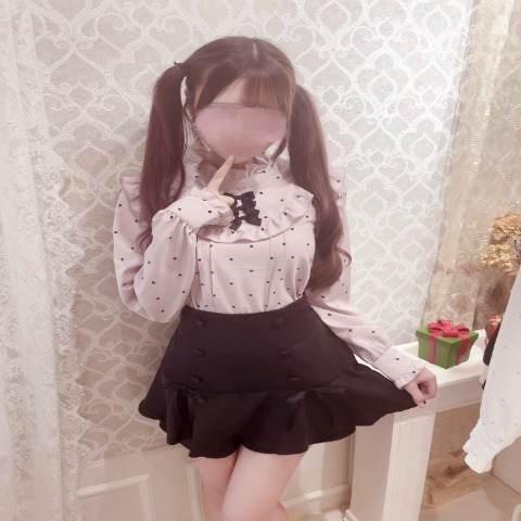 レディース　ヨークフリルハート柄ブラウス（もえにゃ）