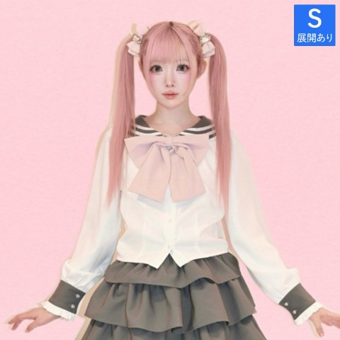 レディース　セーラー襟レースジャケット（桃饅頭ちゃん）