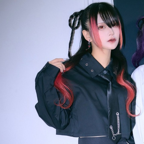 レディース　ネクタイ付きシャツジャケット（RaRaJaM）