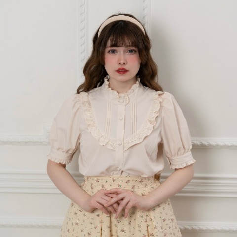 レディース　フリルレースブラウス（えりか）