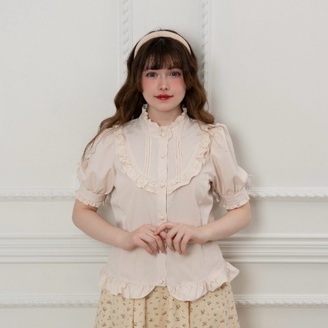 レディース　フリルレースブラウス（えりか）