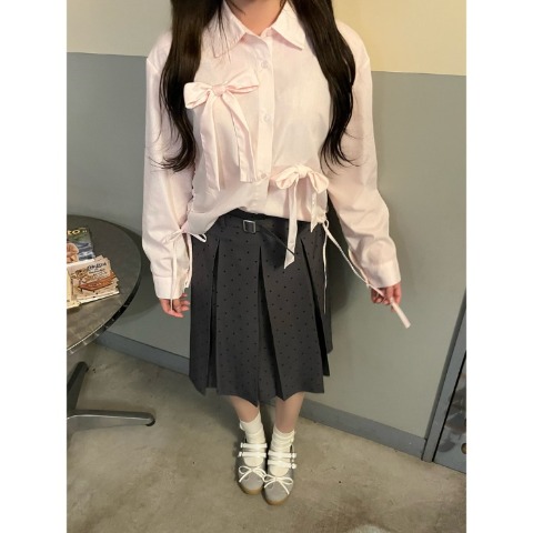 レディース　リボンシャツ（桃華姉妹）