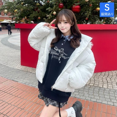 レディース　中綿フーディージャケット（さやぽん）