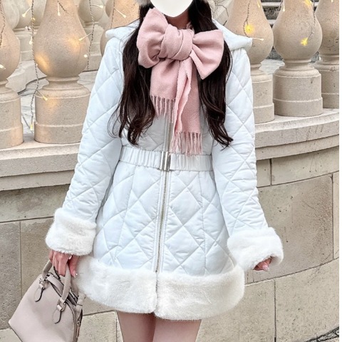 レディース　ダイヤキルト中綿コート（nako）