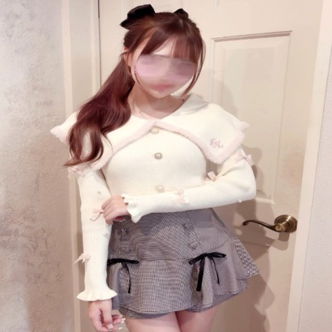 レディース　襟付きニットプルオーバー(もえにゃ)