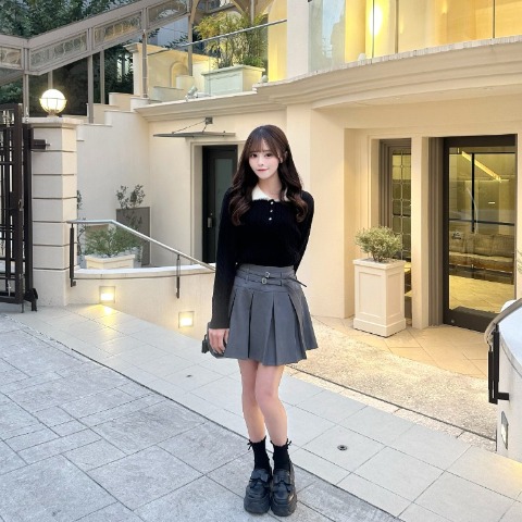 レディース　シャギー襟ケーブルニットプルオーバー（さやぽん）