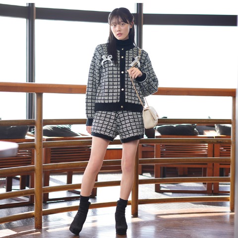 レディース　ニットカーディガン＋ショートパンツ（瞬間seju）