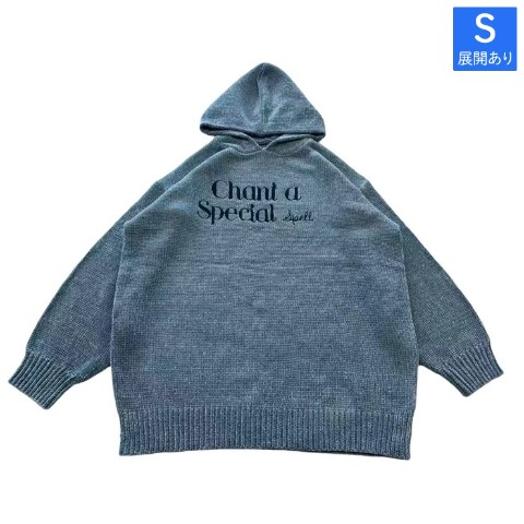 レディース　ロゴ刺繍フーディニットプルオーバー（きゅるりんてしてみて）