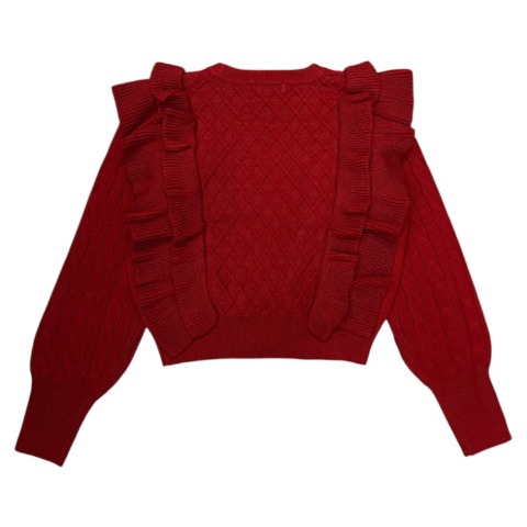 レディース　フリルケーブル編みニットプルオーバー（ERIKA）