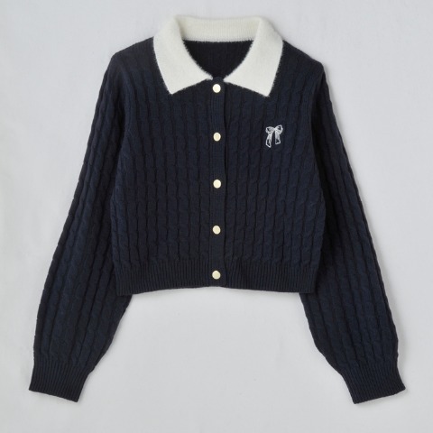 レディース　襟付きニットカーディガン（瞬間seju）