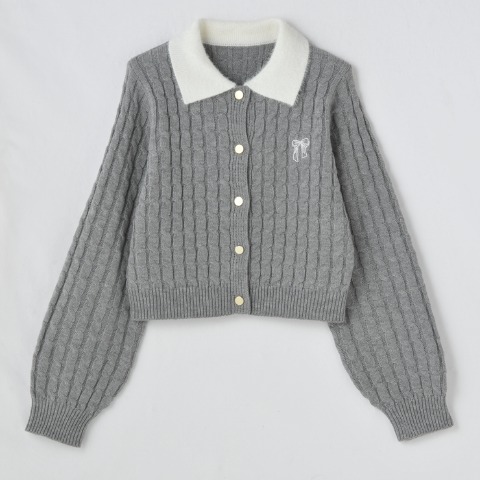 レディース　襟付きニットカーディガン（瞬間seju）