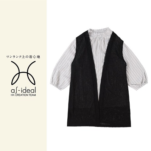 レディース　ジレ+プルオーバー（as-ideal）