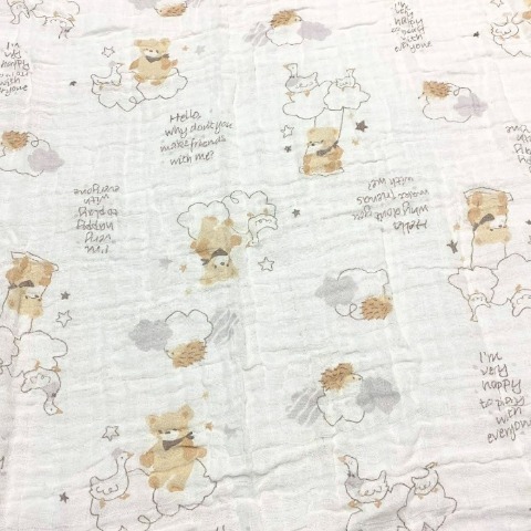 モスリンガーゼケットクマ柄