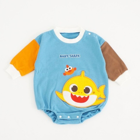 ベビー　ロンパース（70-80cm・ベイビーシャーク）
