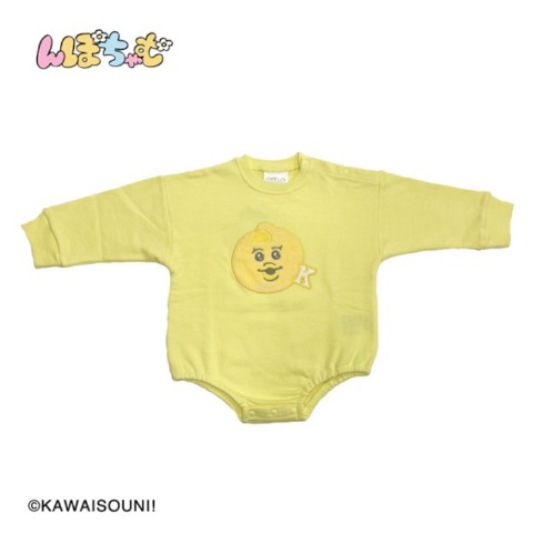 ベビー　長袖アップリケロンパース（70-80cm・んぽちゃむ）