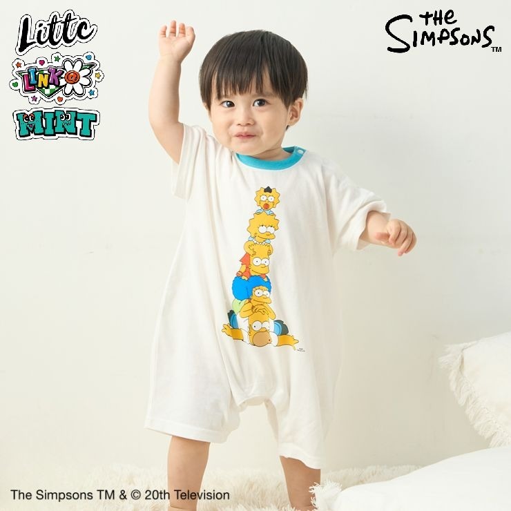 ベビー ロンパース（70-80cm・LITTC・LINK＠・MINT/シンプソンズ