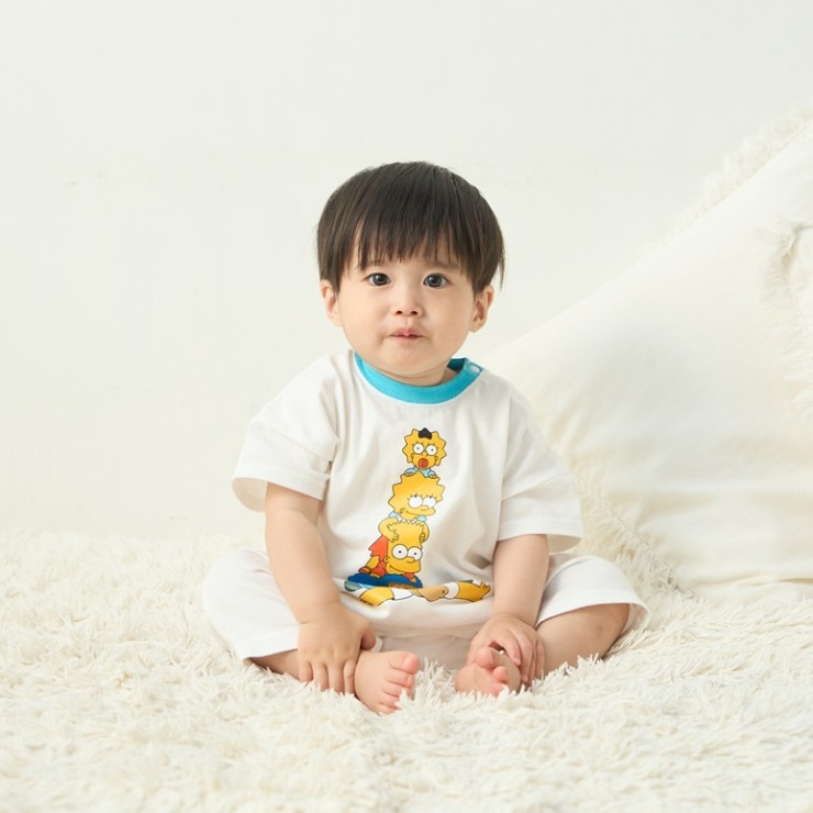 ベビー ロンパース（70-80cm・LITTC・LINK＠・MINT/シンプソンズ