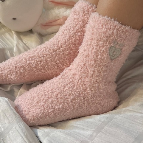 ベビー　クルーソックス（13-18cm・青木菜花)